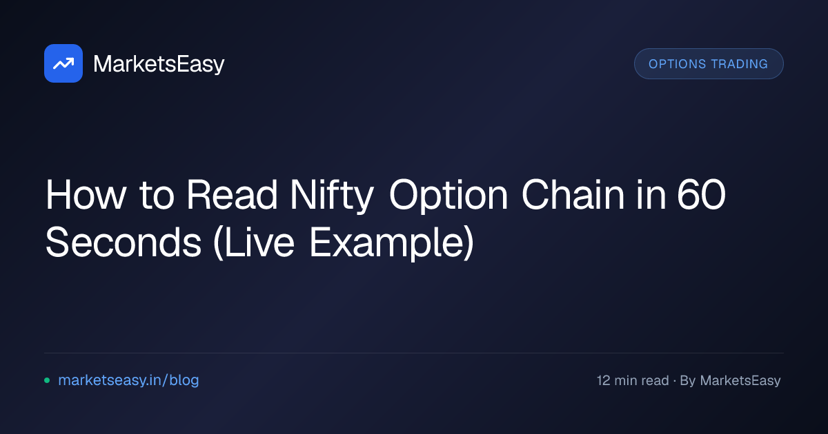 How to Read Nifty Option Chain in 60 Seconds (Live Example)