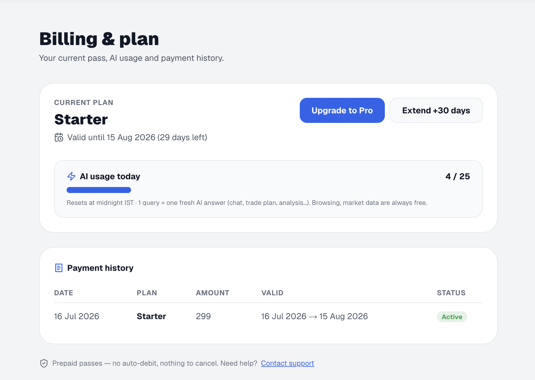 MarketsEasy checkout
